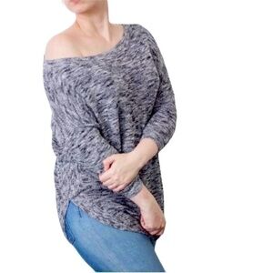 Express Oversized Off Shoulder Cross Back Knit Sweater Size S